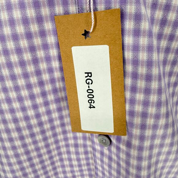 Robert Graham Woven Button Front Long Sleeve Shirt Lavender Purple Check M - Picture 8 of 9